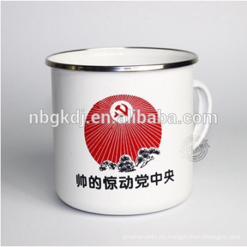 taza de café blanca personalizada del jarro / del esmalte de la porcelana